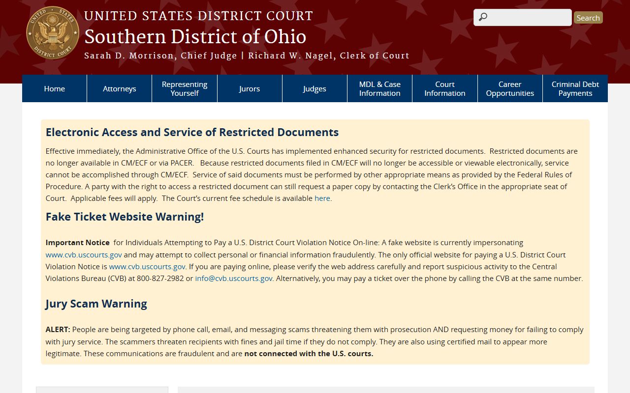 Franklin County Court of Common Pleas and U.S. District Court Southern District of Ohio