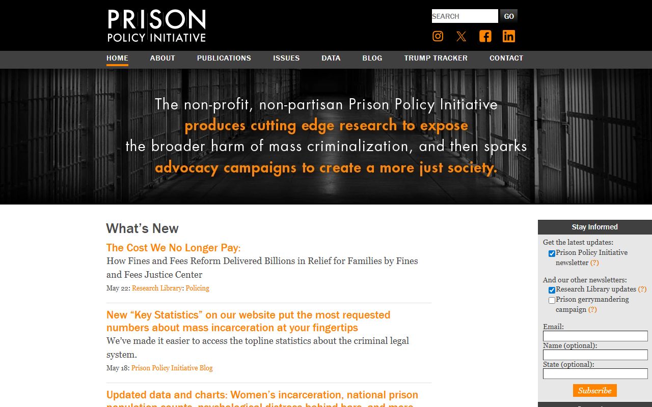 Franklin County inmate population context from the Prison Policy Initiative