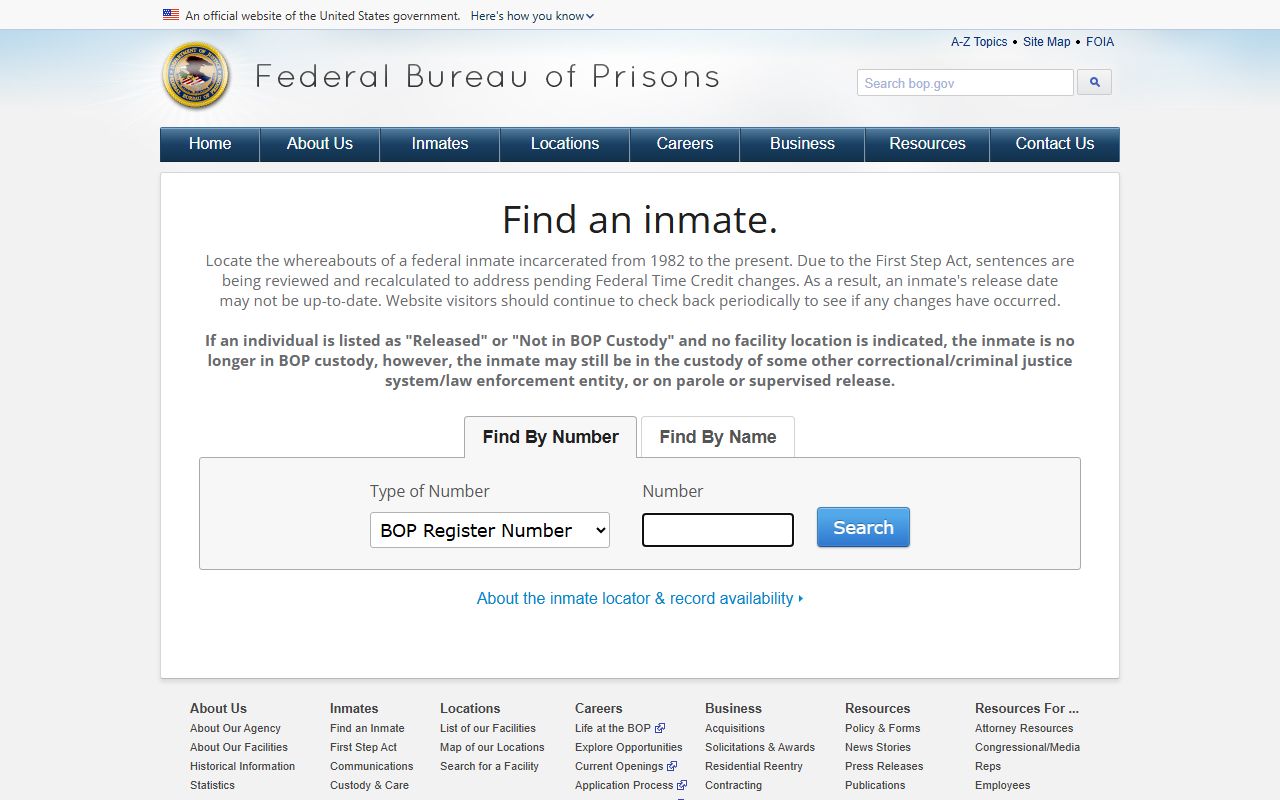 Franklin County inmate records federal Bureau of Prisons inmate locator