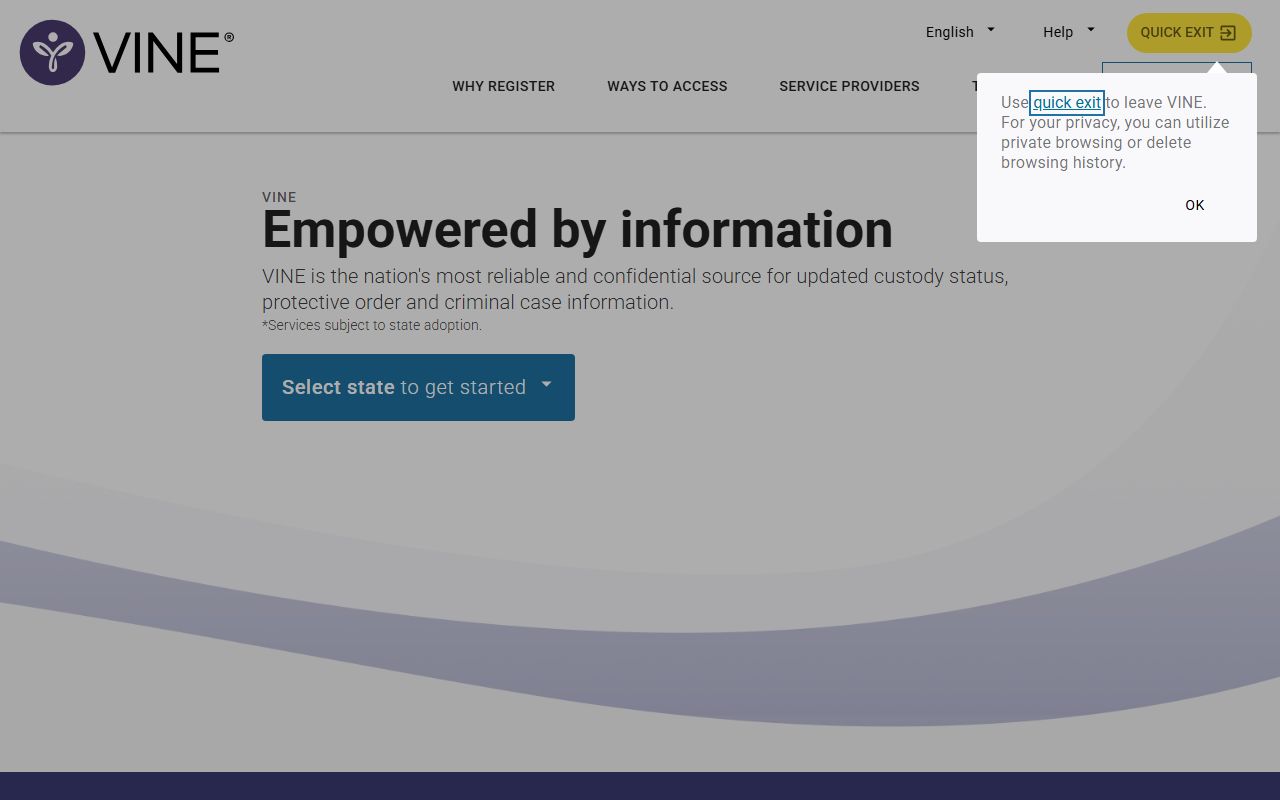Franklin County released inmates VINELink custody notification search